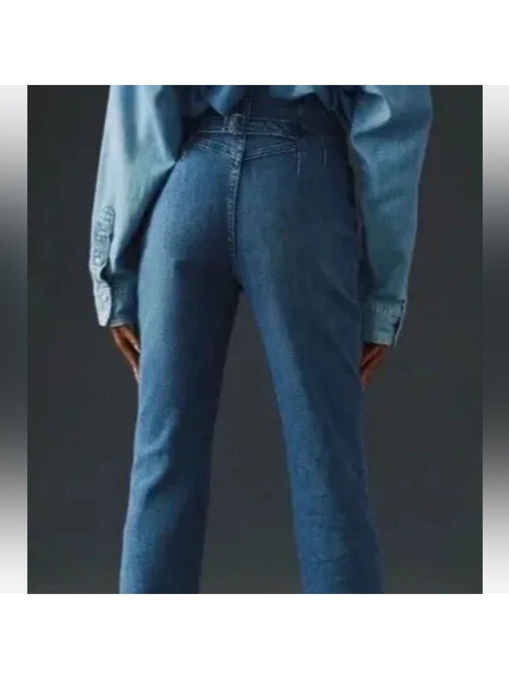 Anthropologie Maeve Bombshell Slim Straight Denim Jeans Size 27 - Picture 7 of 14